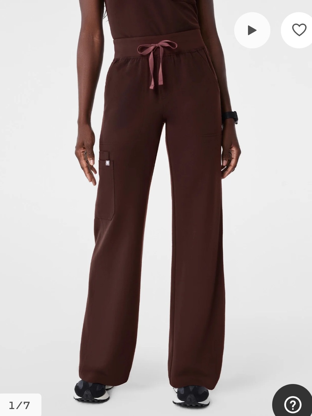 NWT XST Espresso Figs Isabel High-Rise Wide Leg Scrub Pant